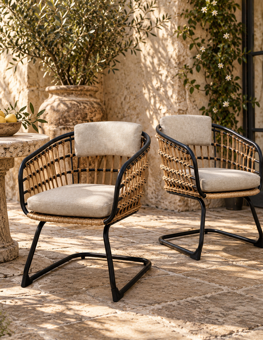 The Garden Room Woven Dining Chairs — Set of Two