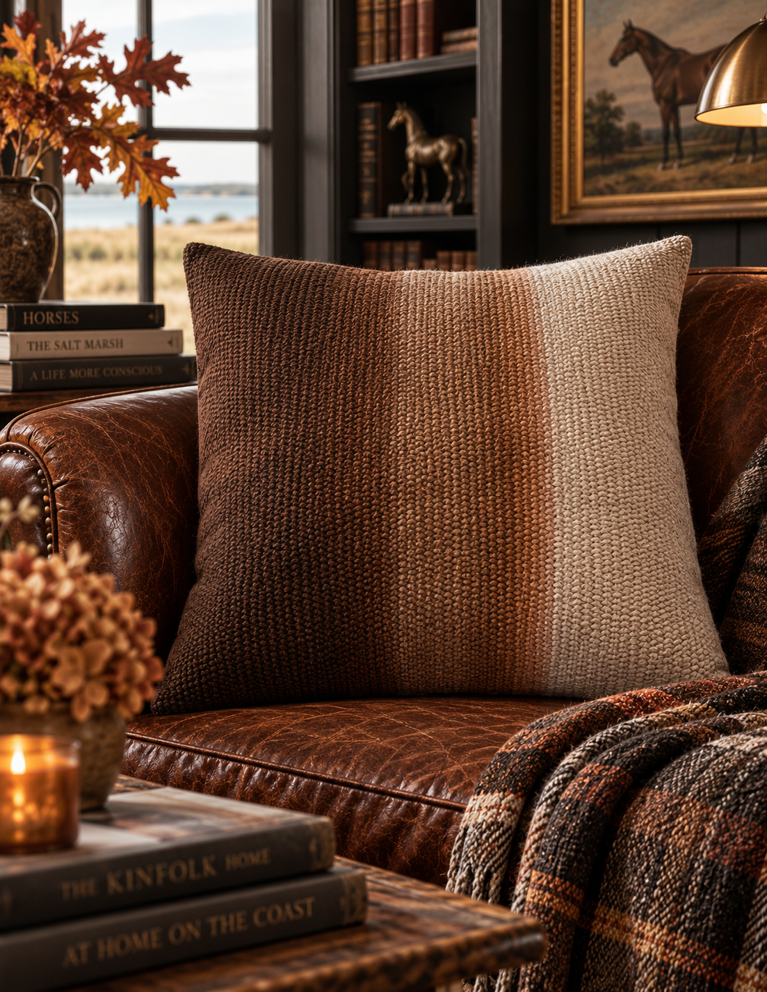 The Matiz Ombré Wool Pillow – Earth Brown