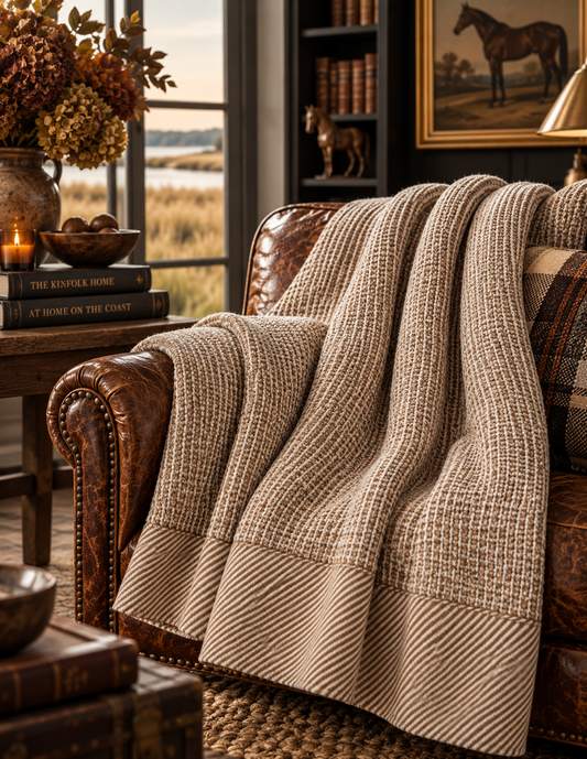The Pergamon Waffle Throw – Camel