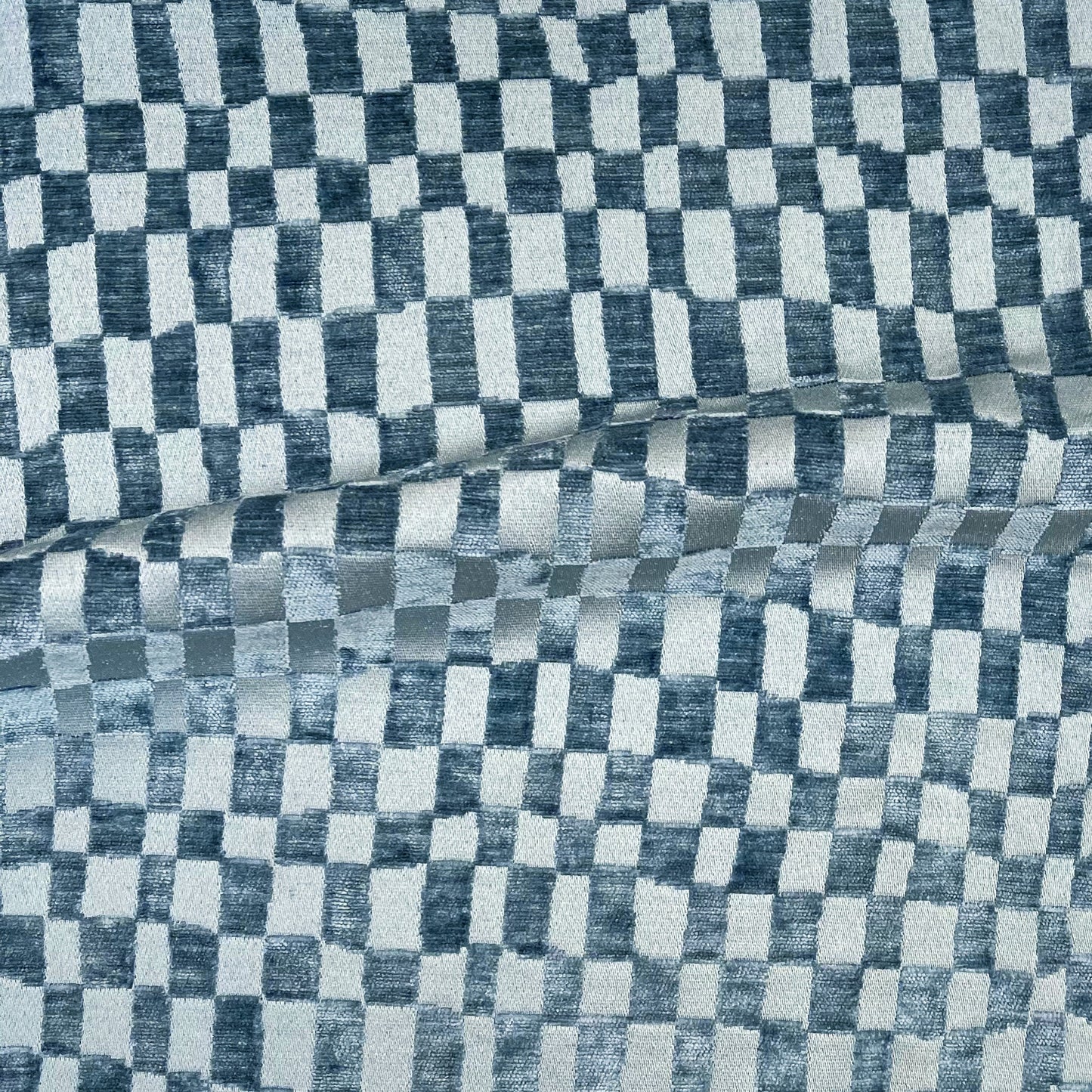 CHECKMATE - CHECKERED DESIGN CHENILLE UPHOLSTERY FABRIC