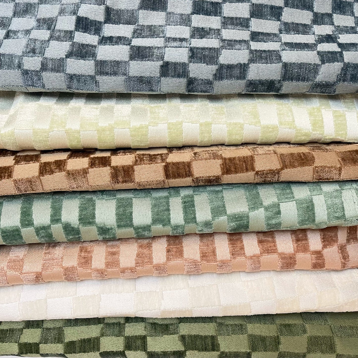 CHECKMATE - CHECKERED DESIGN CHENILLE UPHOLSTERY FABRIC