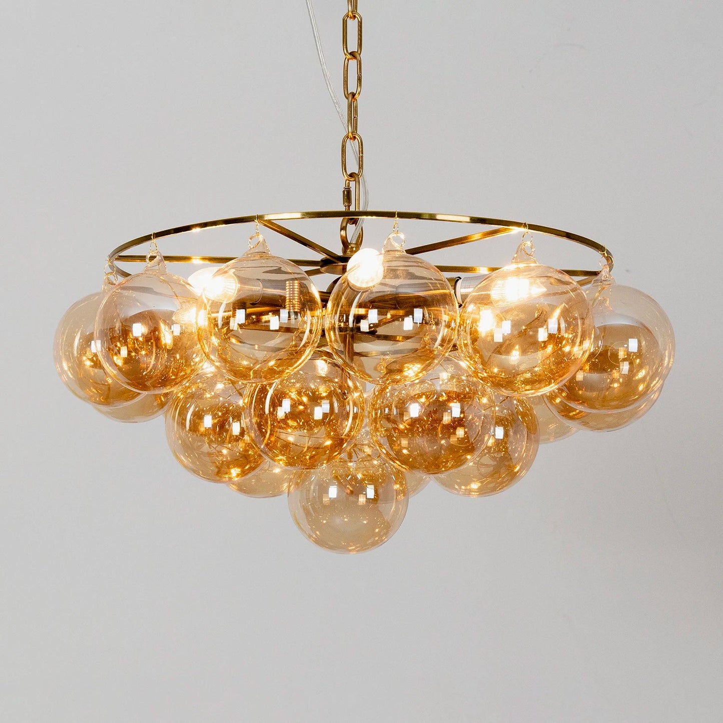 Circular Multi-Head Glass Ball Bubble Chandelier