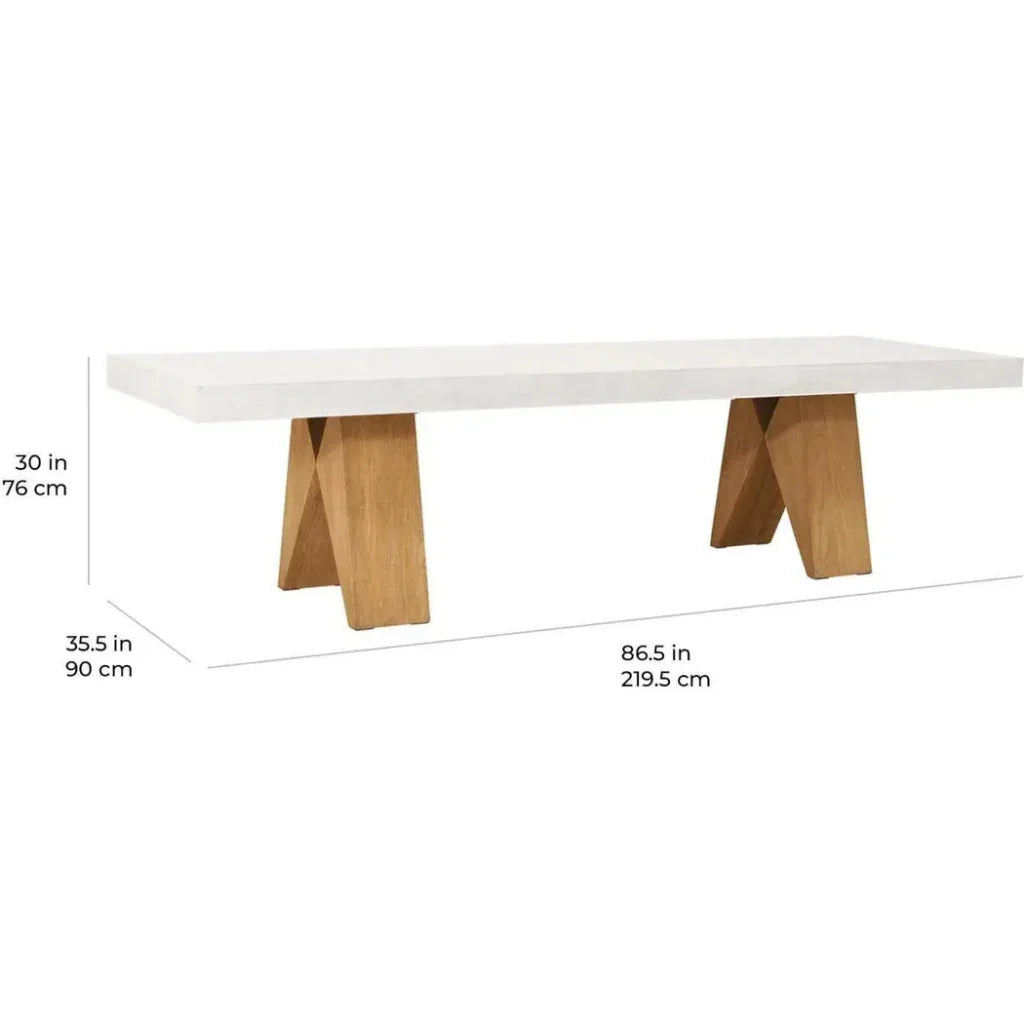 Clip 87 in Concrete  Slate Grey Outdoor Dining Table