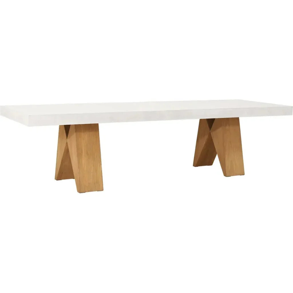 Clip 87 in Concrete White Outdoor Dining Table