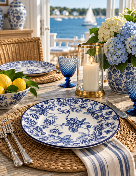 The Bombay Blue Starter Plate — Set of 4 + 1 Bonus Plate