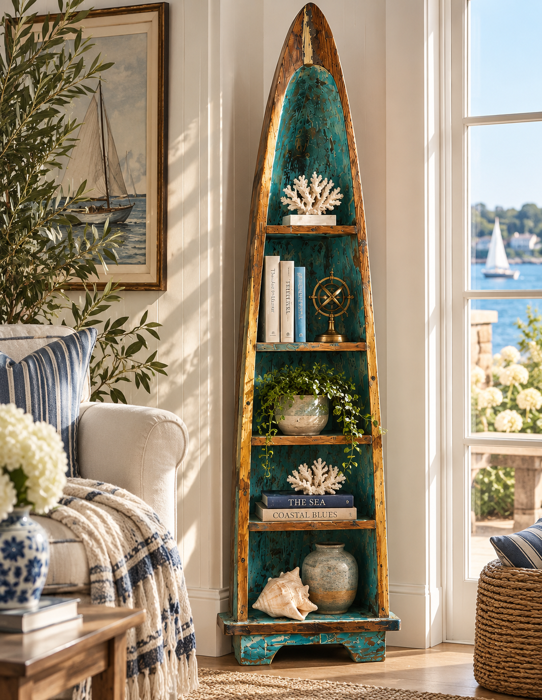 The Bali Reclaimed Fishing Canoe Shelf — One of a Kind