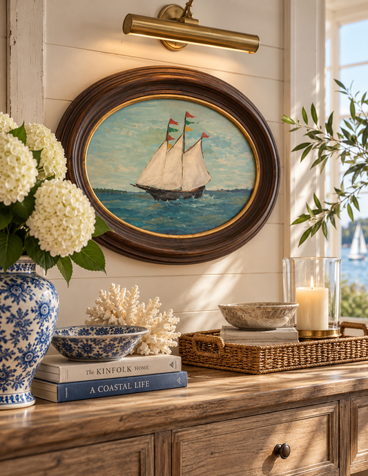 Dana Gibson Vintage Sailboat Wall Platter