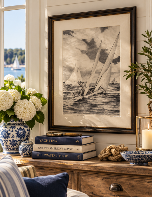The Calypso Regatta Framed Nautical Lithograph