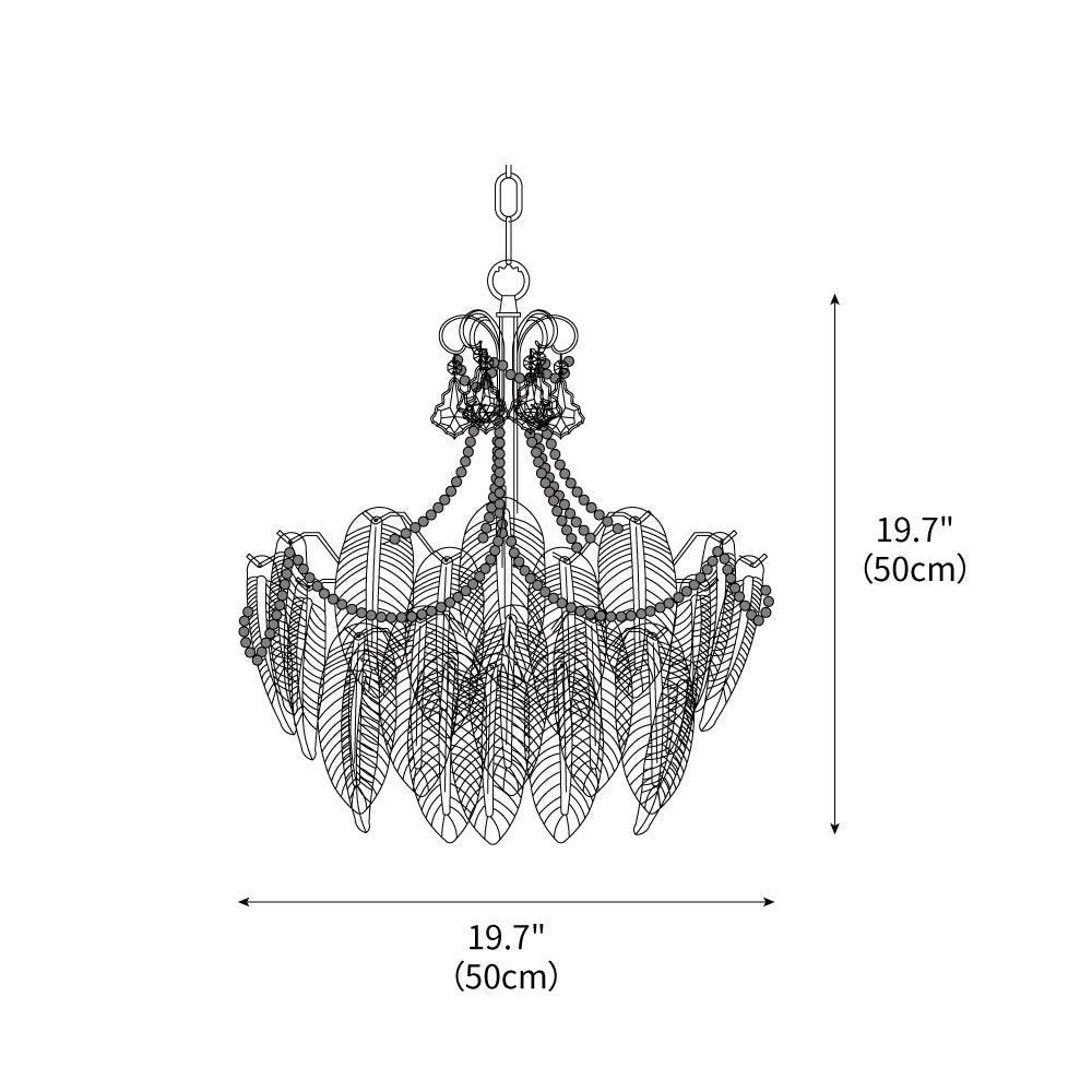 Contemporary Leaves Glass Chandelier