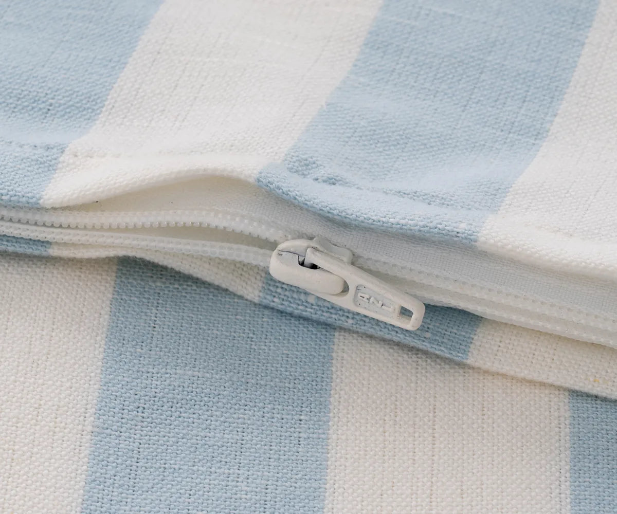 Harbor Stripe Cotton-Linen Pillow Covers – Blue & White, Set of Two