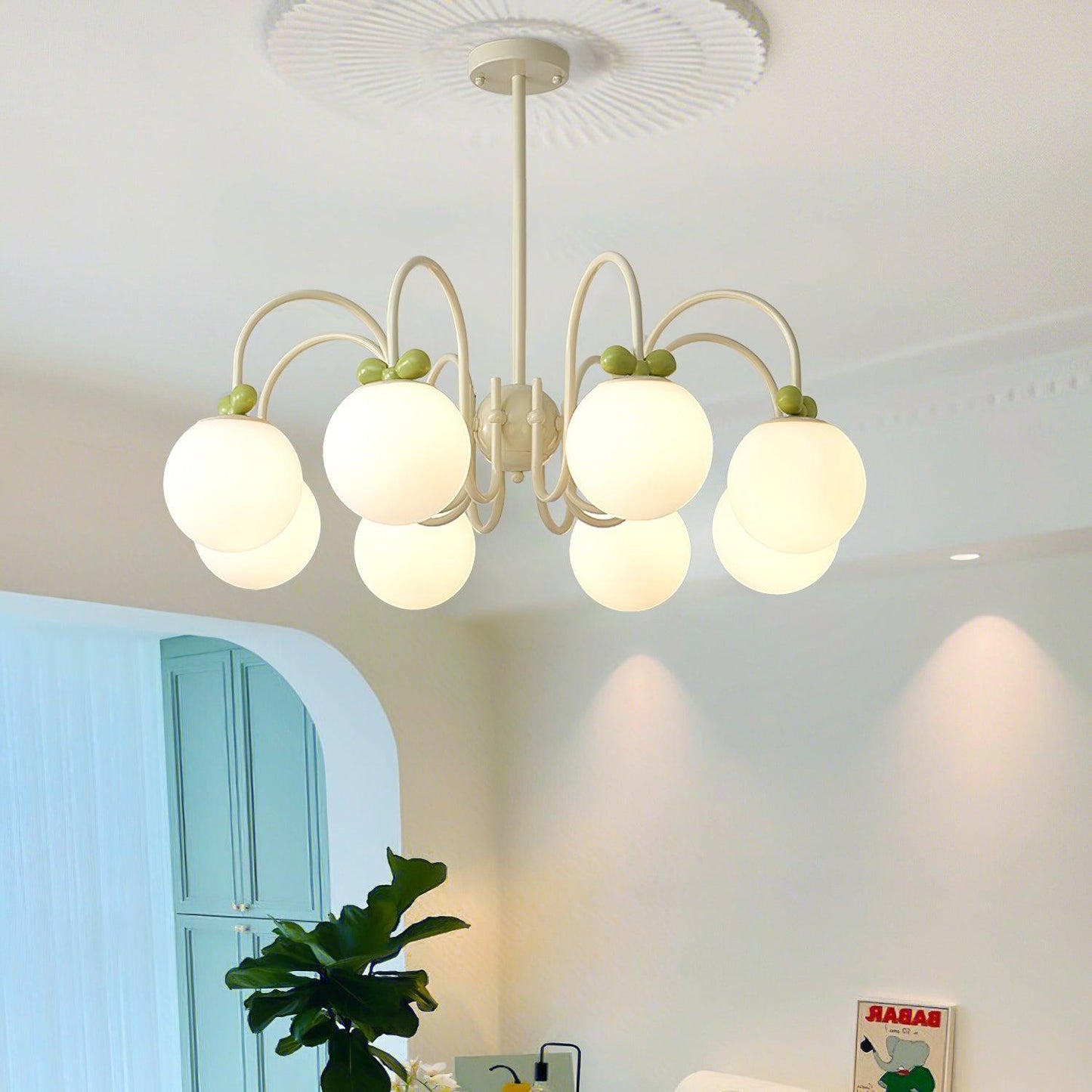Cream Cherry Chandelier
