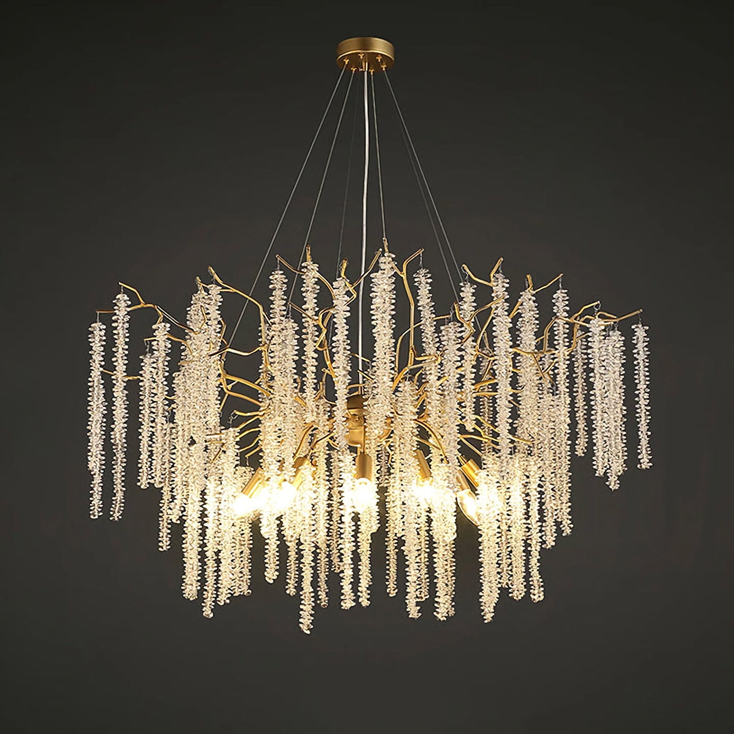 Crystal Wicker Chandelier