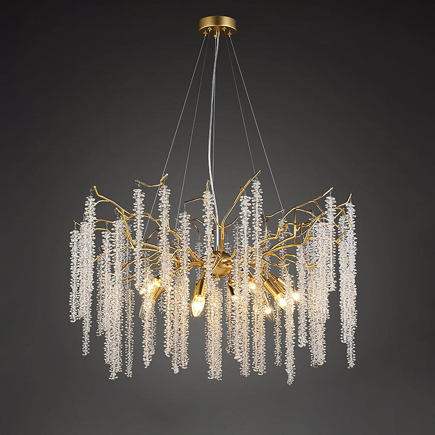 Crystal Wicker Chandelier