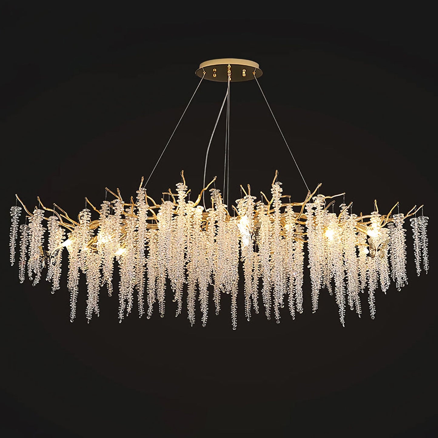 Crystal Wicker Chandelier