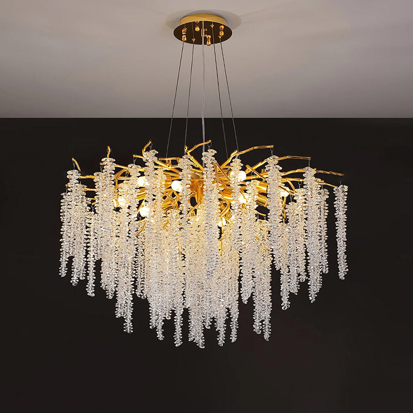 Crystal Wicker Chandelier