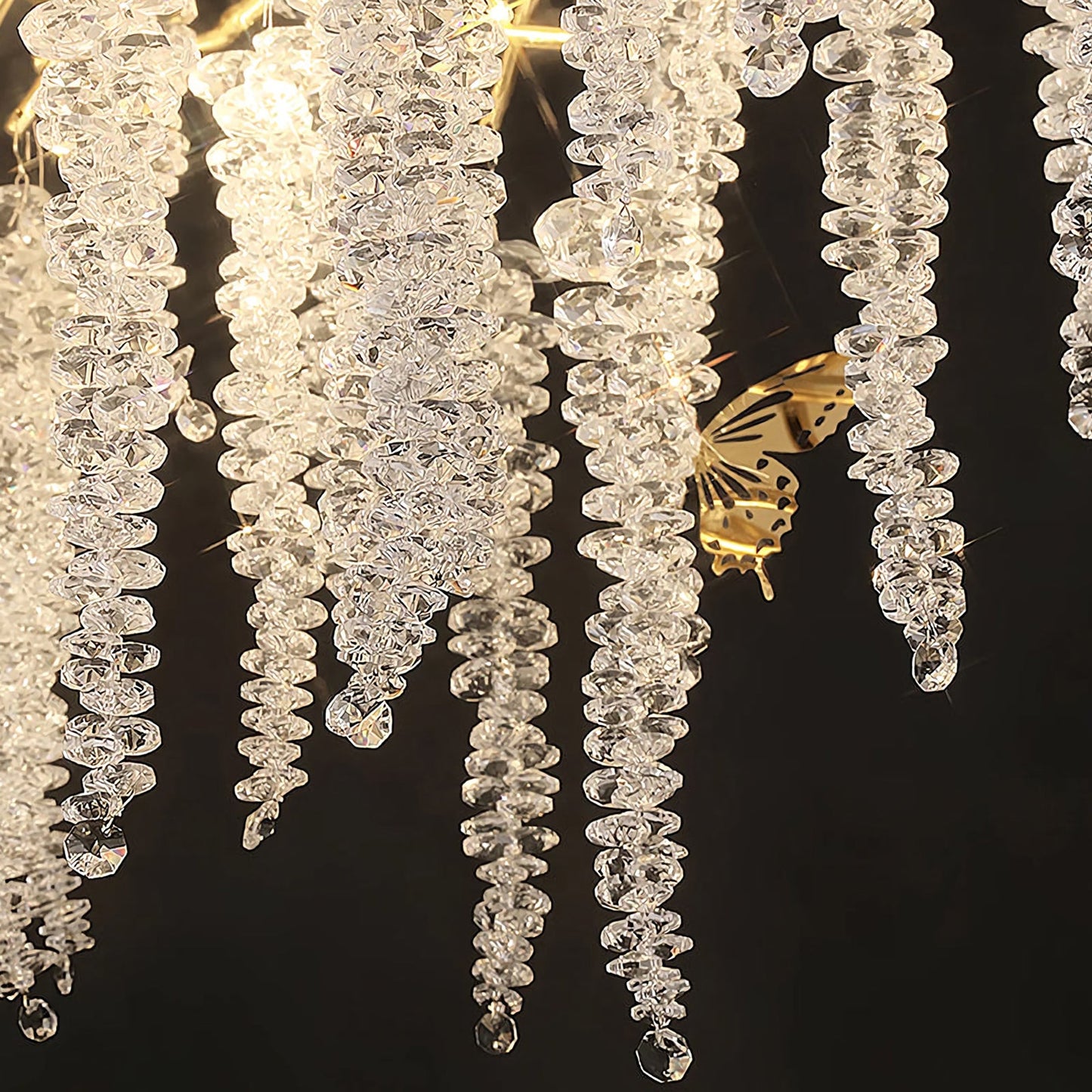 Crystal Wicker Chandelier