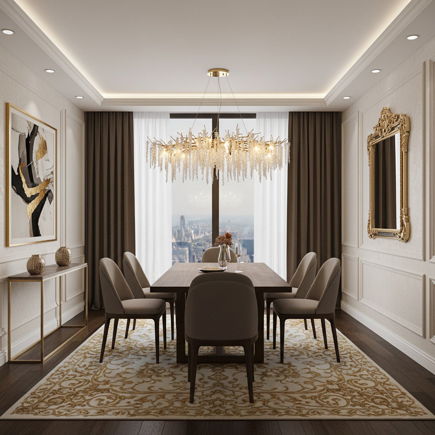 Crystal Wicker Chandelier