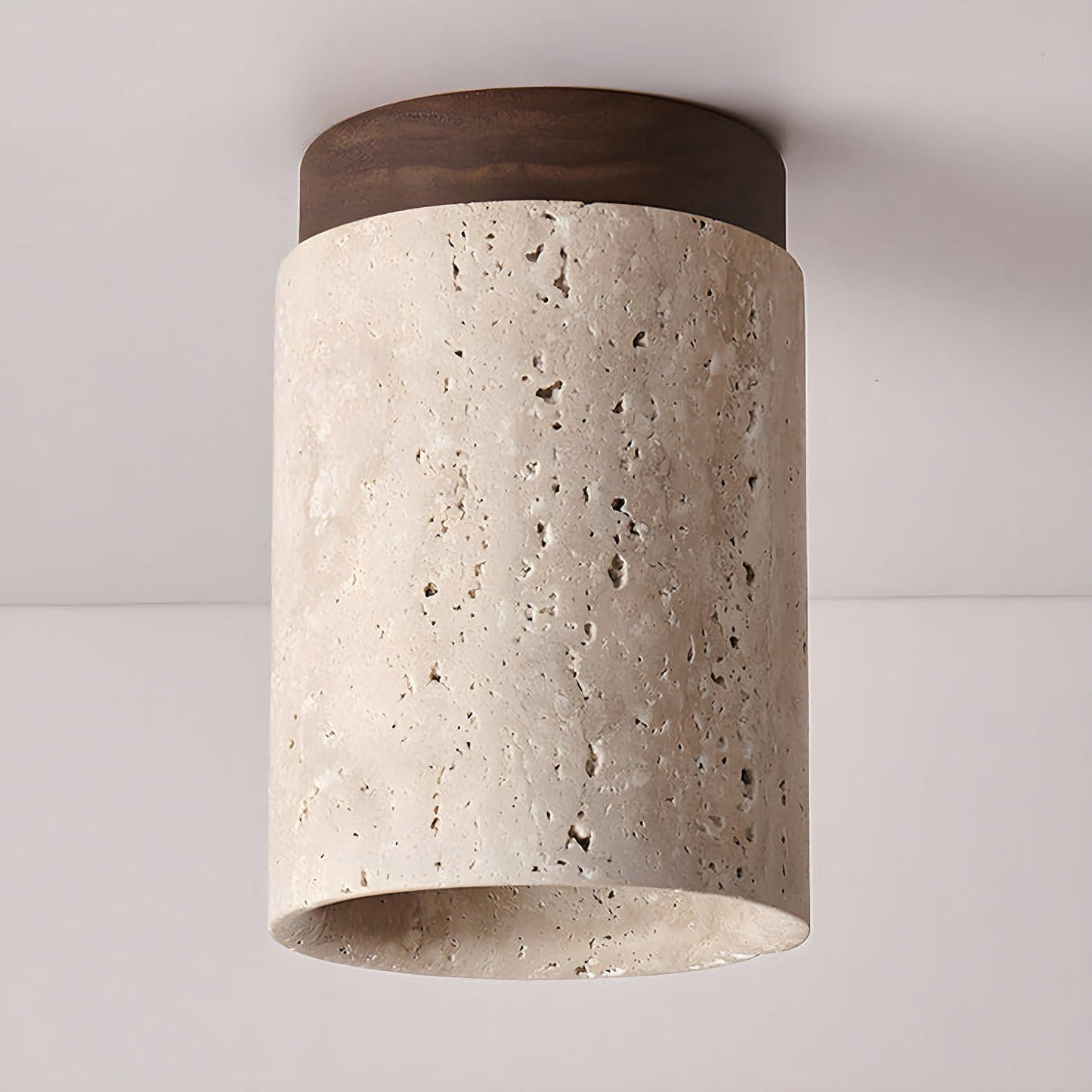 Cylinder Travertine Ceiling Light