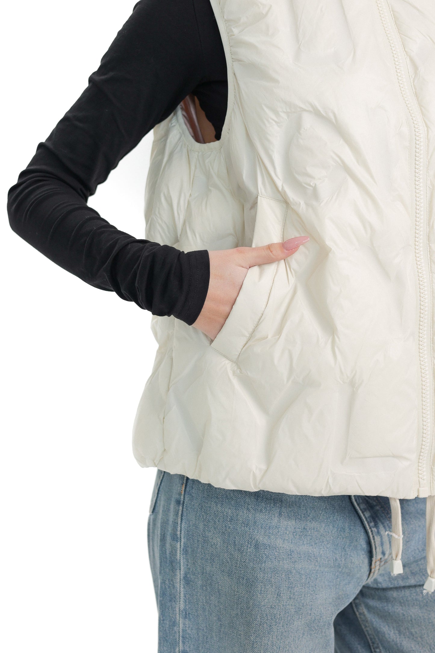 ⇆ Reversible Light Insulated Vest Powder | Ivory