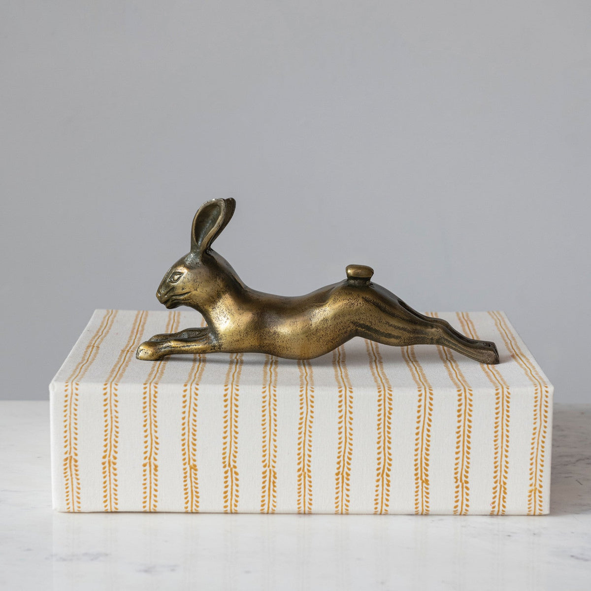 Sporting Estate Reclining Hare Sculpture in Antique Brass