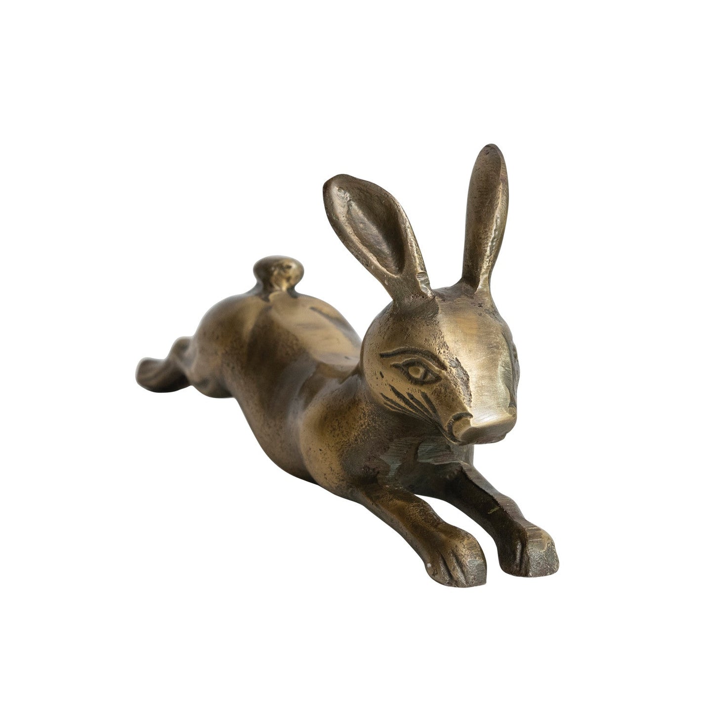 Sporting Estate Reclining Hare Sculpture in Antique Brass