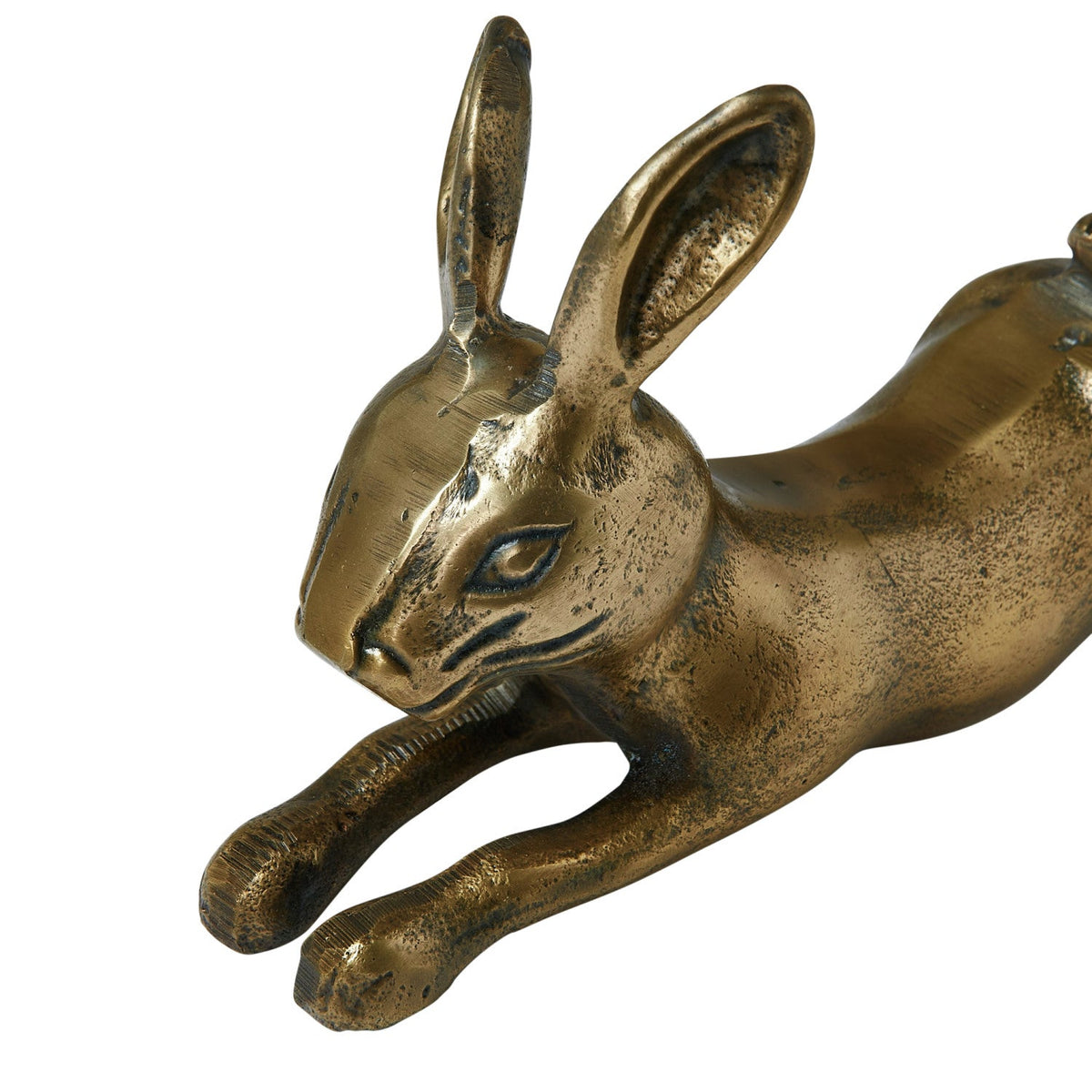 Sporting Estate Reclining Hare Sculpture in Antique Brass