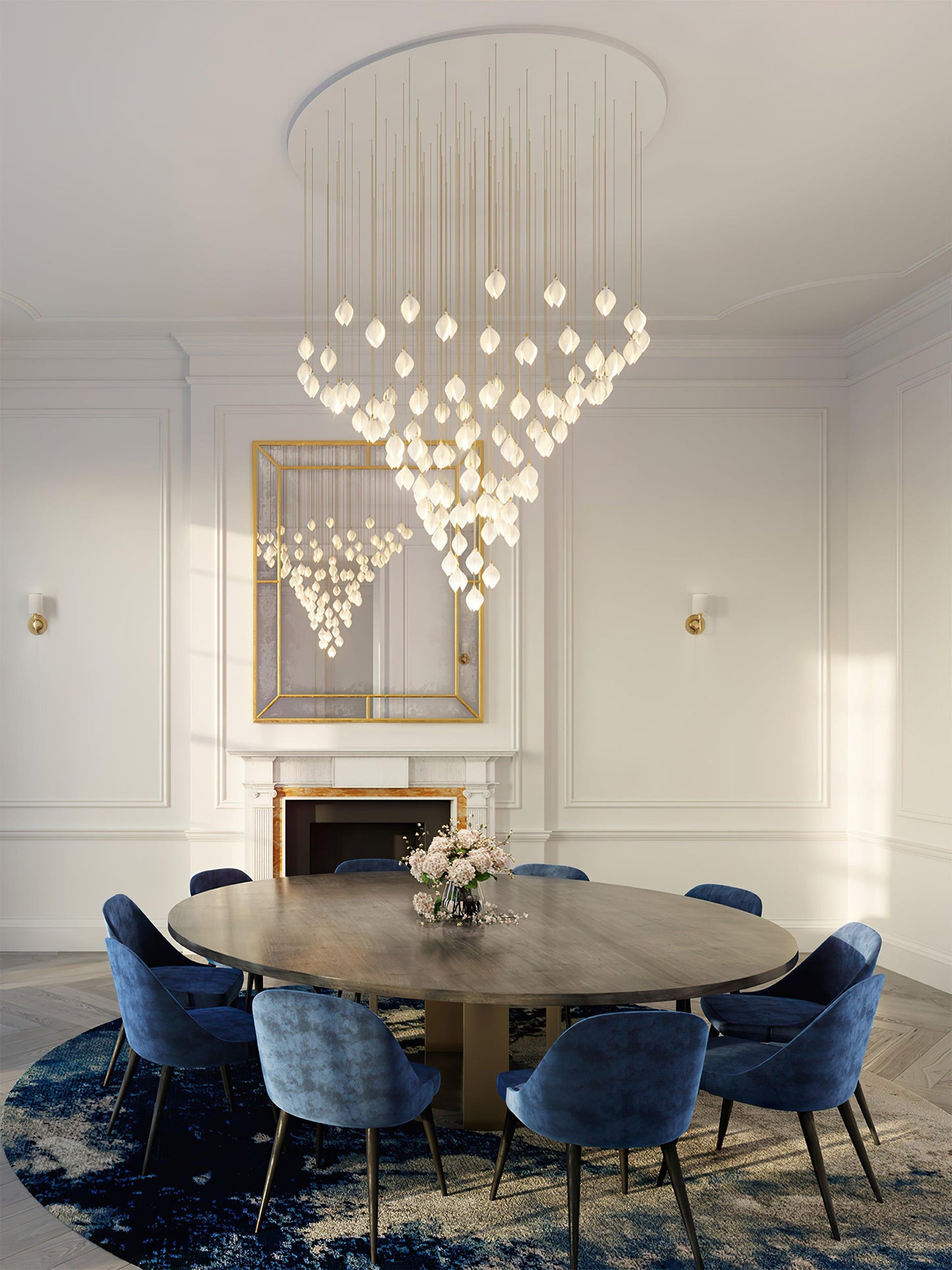 DIY Ceramic Flower Chandelier