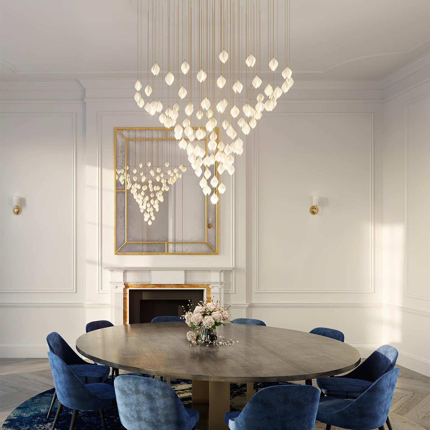 DIY Ceramic Flower Chandelier