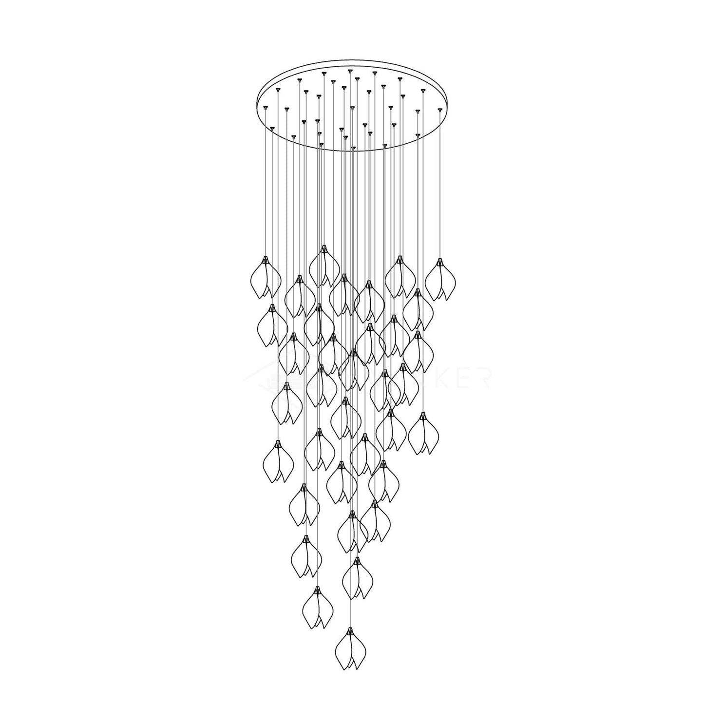 DIY Ceramic Flower Chandelier