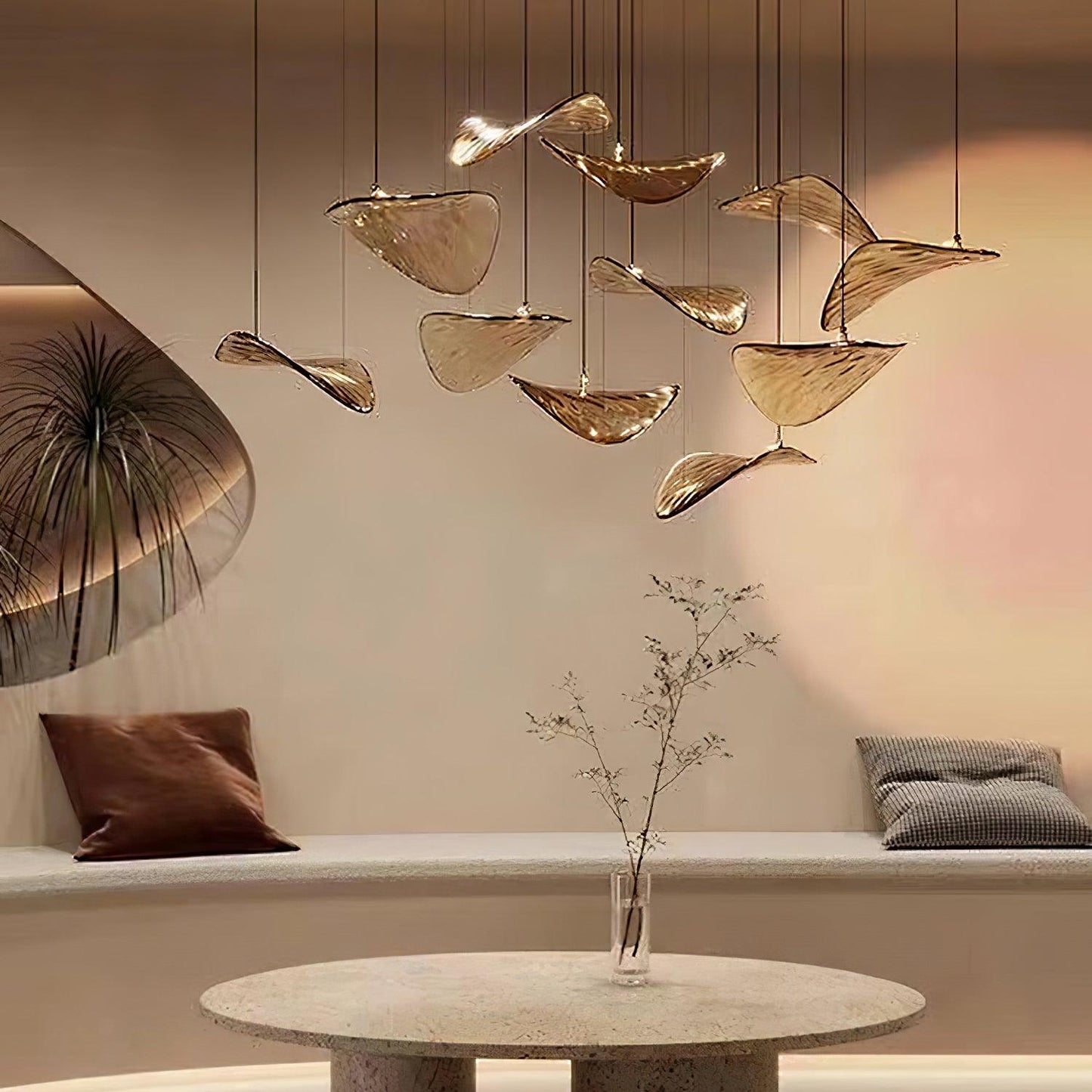 DIY Floating Leaf Chandelier
