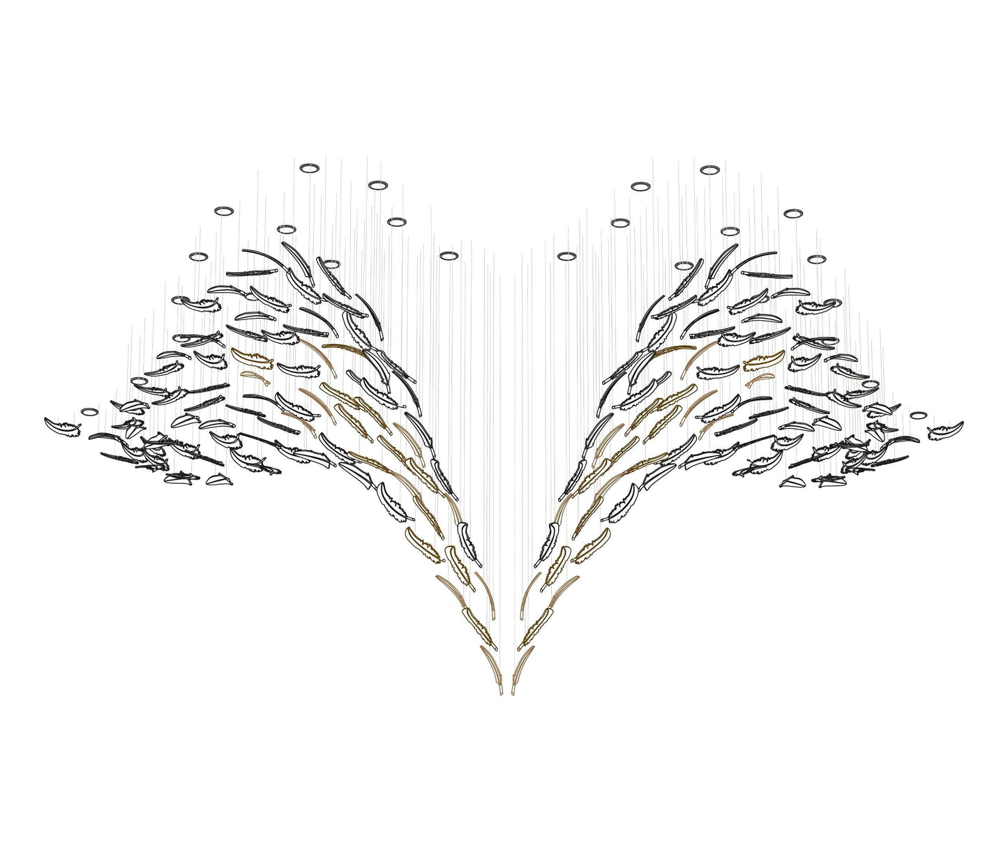 DIY Glass Feathers Chandelier