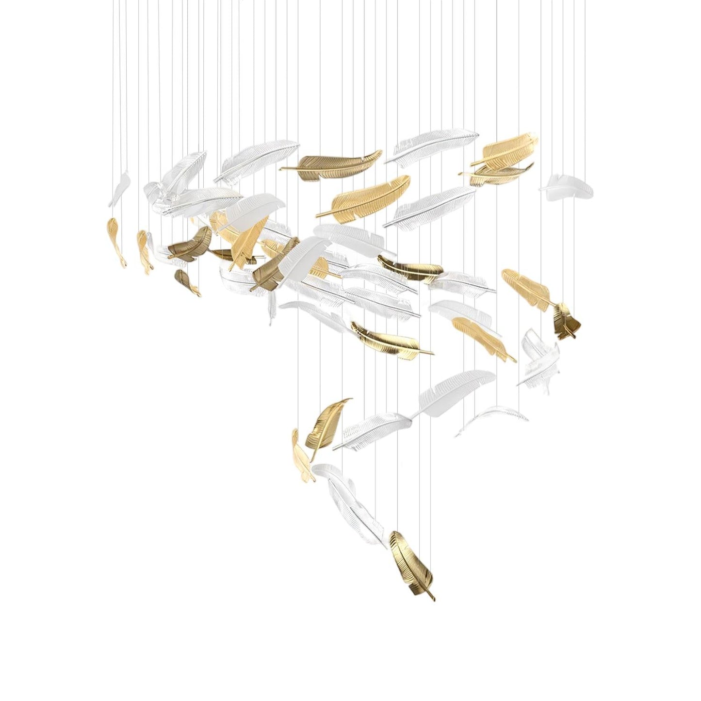 DIY Glass Feathers Chandelier