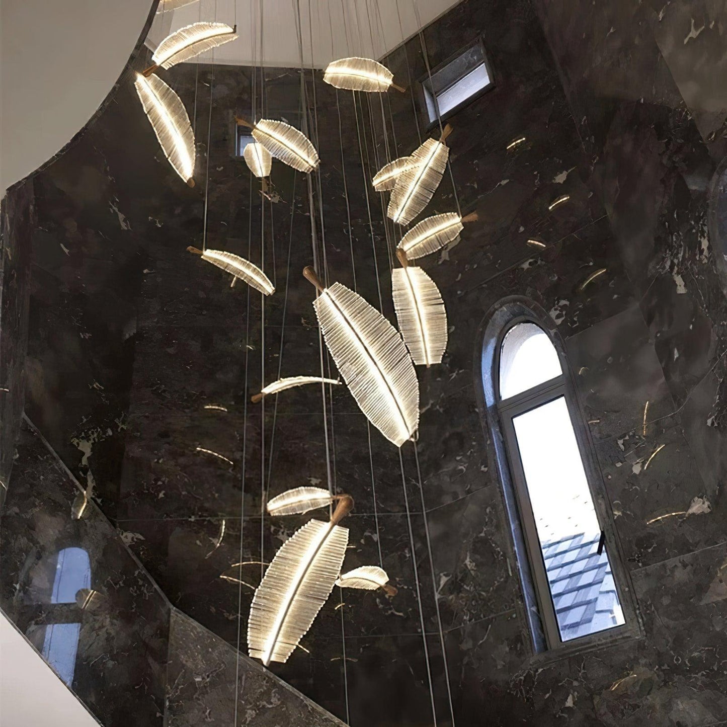 DIY Leaf LED Chandelier