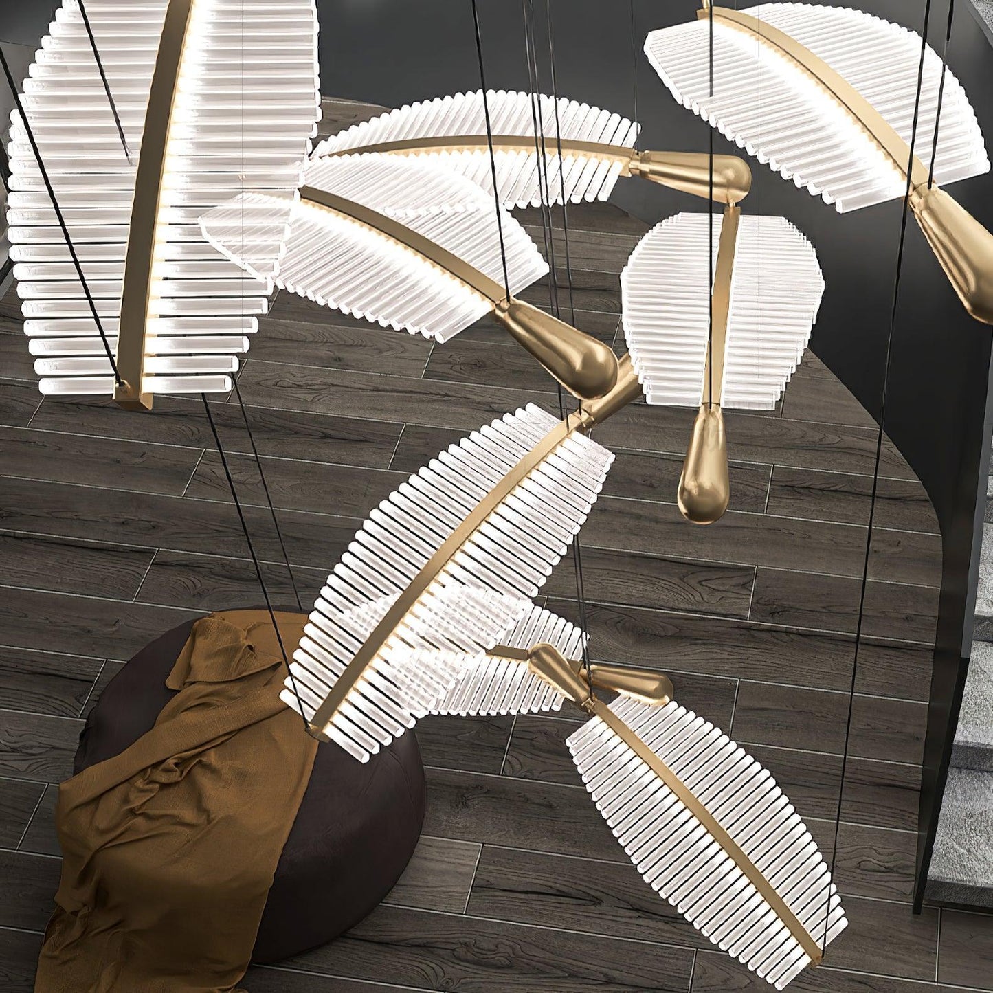DIY Leaf LED Chandelier