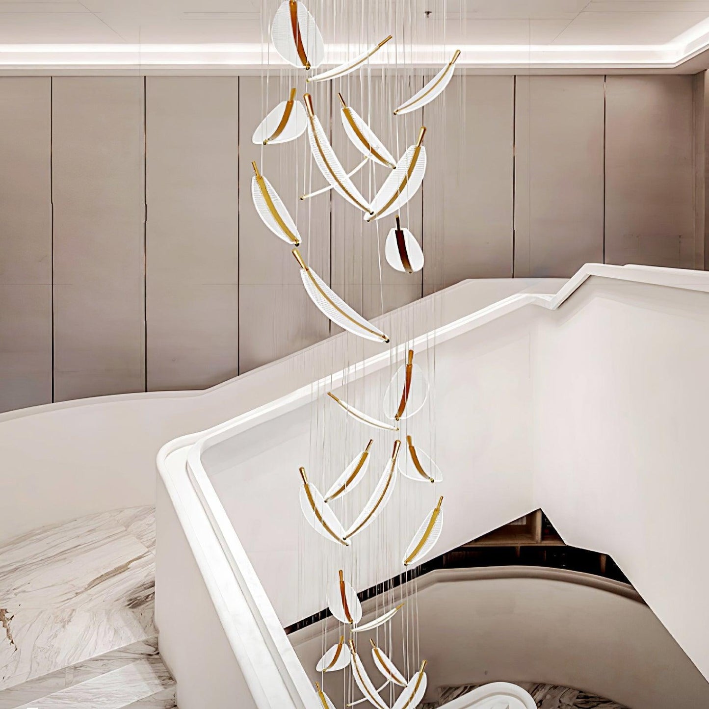 DIY Leaf LED Chandelier