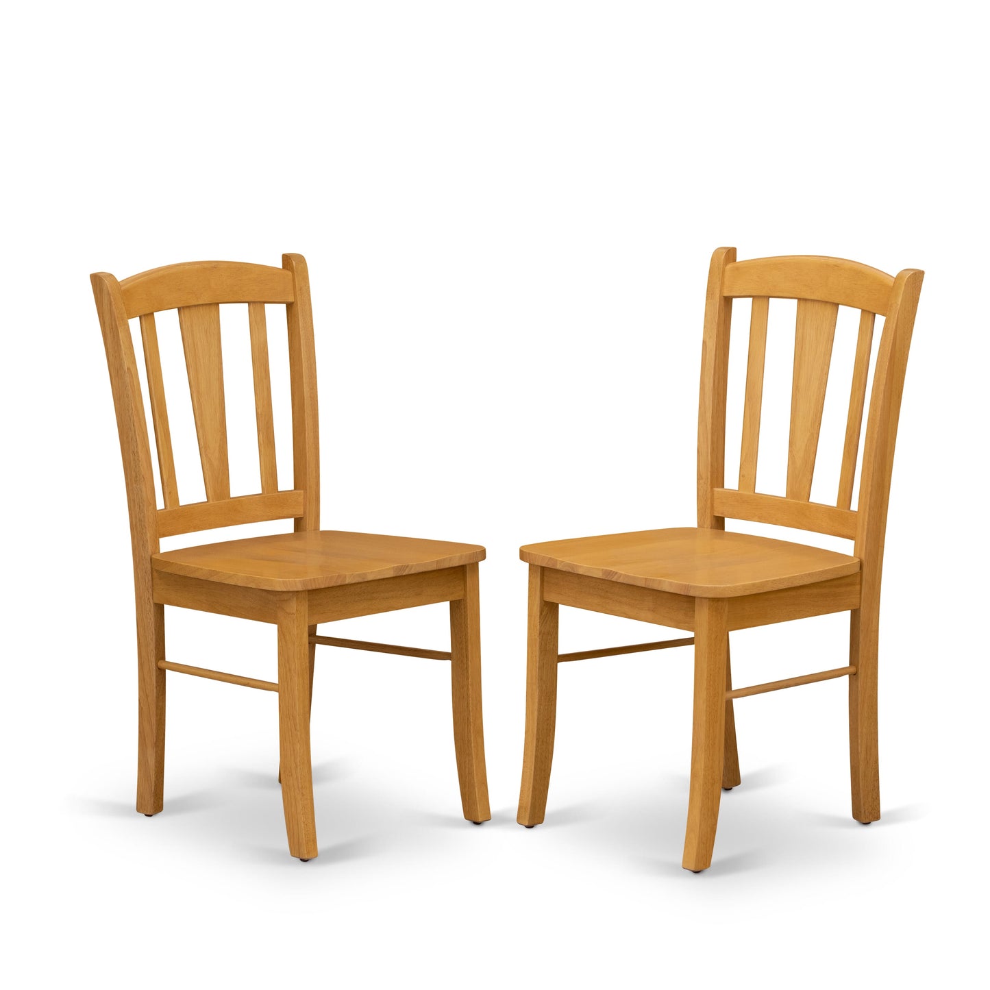 EAST WEST FURNITURE - ANDL3-OAK-W - 3-Piece Dinette Room Set- 2 Kitchen Dining Chair and Wooden Dining Table - Wooden Seat and Slatted Chair Back - Oak Finish