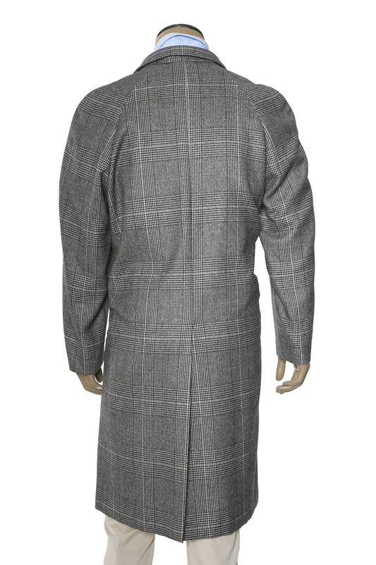 Kiton Prince of Wales Cashmere Button Down Overcoat