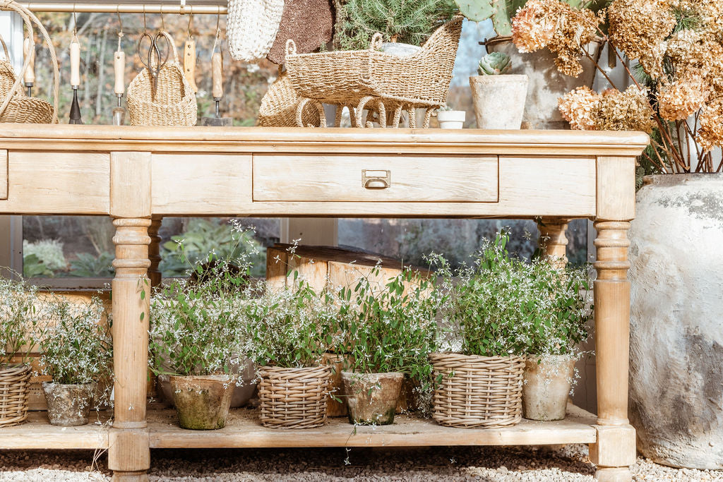 Handwoven Rattan Garden Cachepots