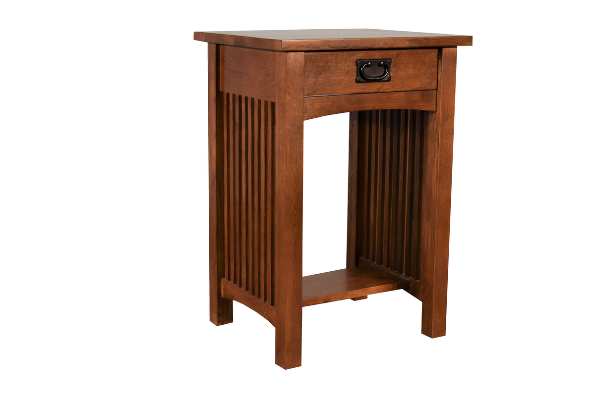 The Heritage Mission Spindle End Table — Quarter-Sawn Oak