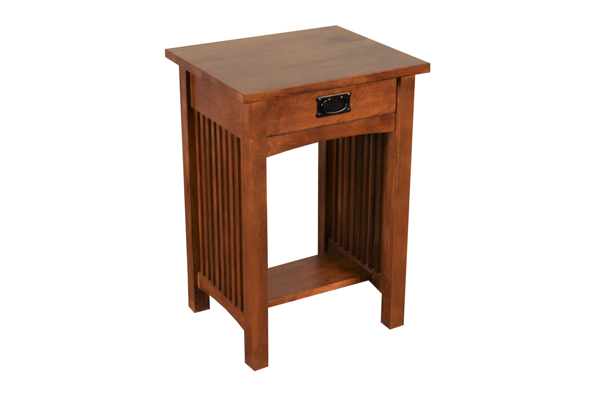 The Heritage Mission Spindle End Table — Quarter-Sawn Oak