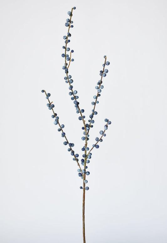 28" Faux Blue Berry Stem