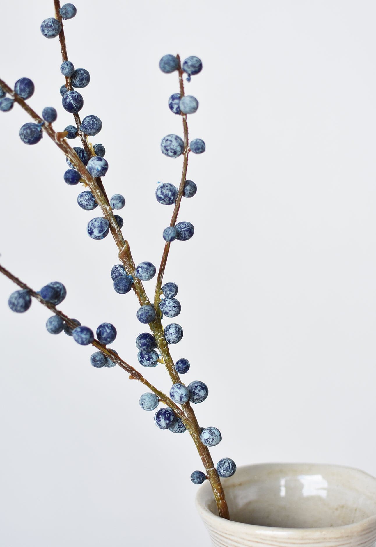 28" Faux Blue Berry Stem