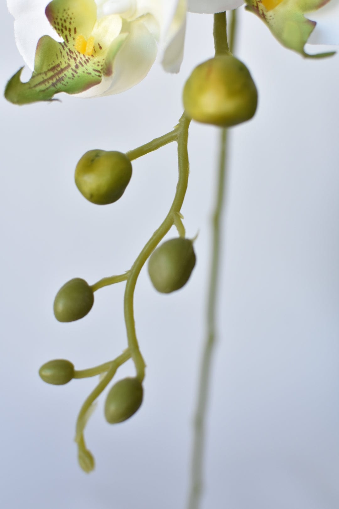 33" Faux White Phalaenopsis Orchid Stem