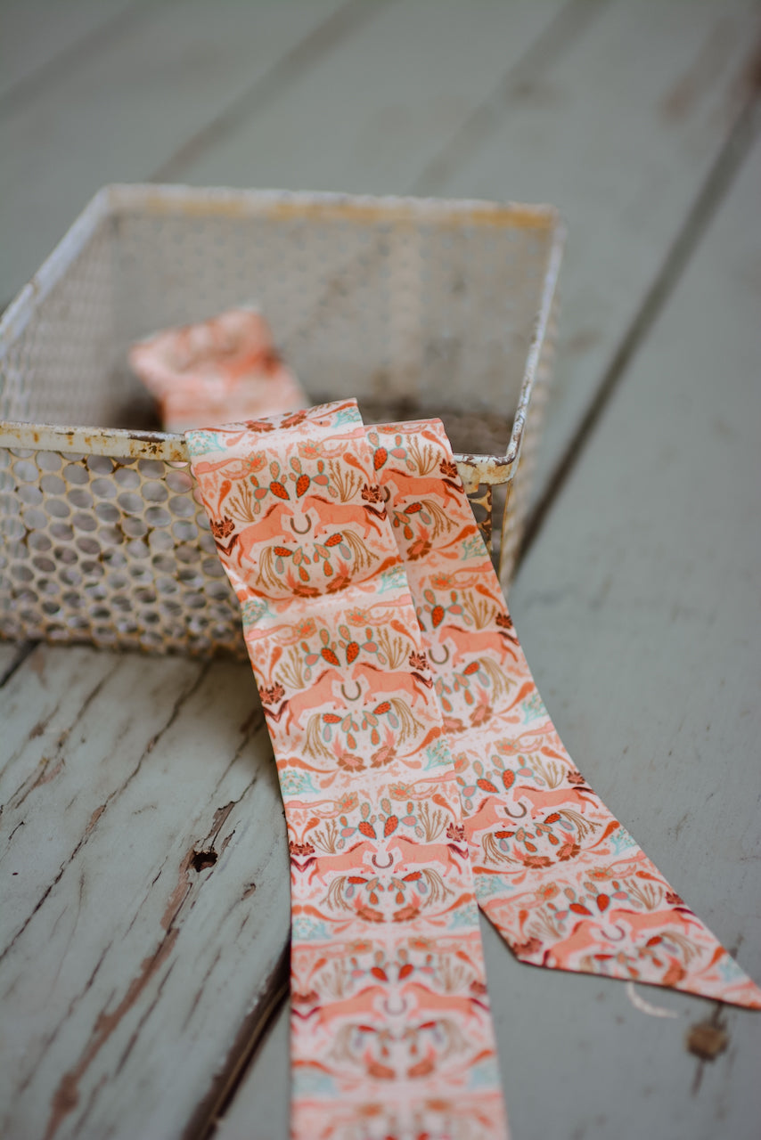 Prairie Days in Peach Western Twilly Scarf