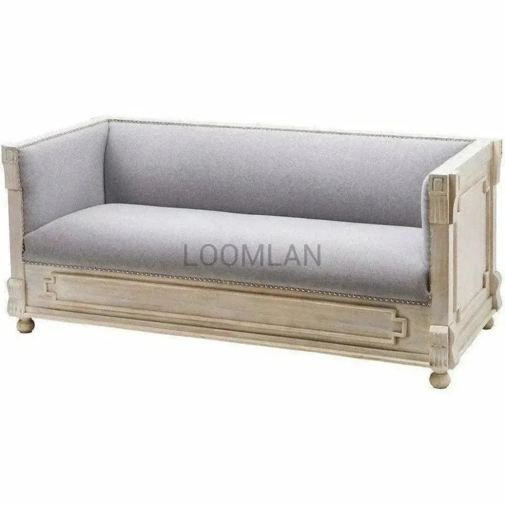 Davara Hand Carved Grey Sofa