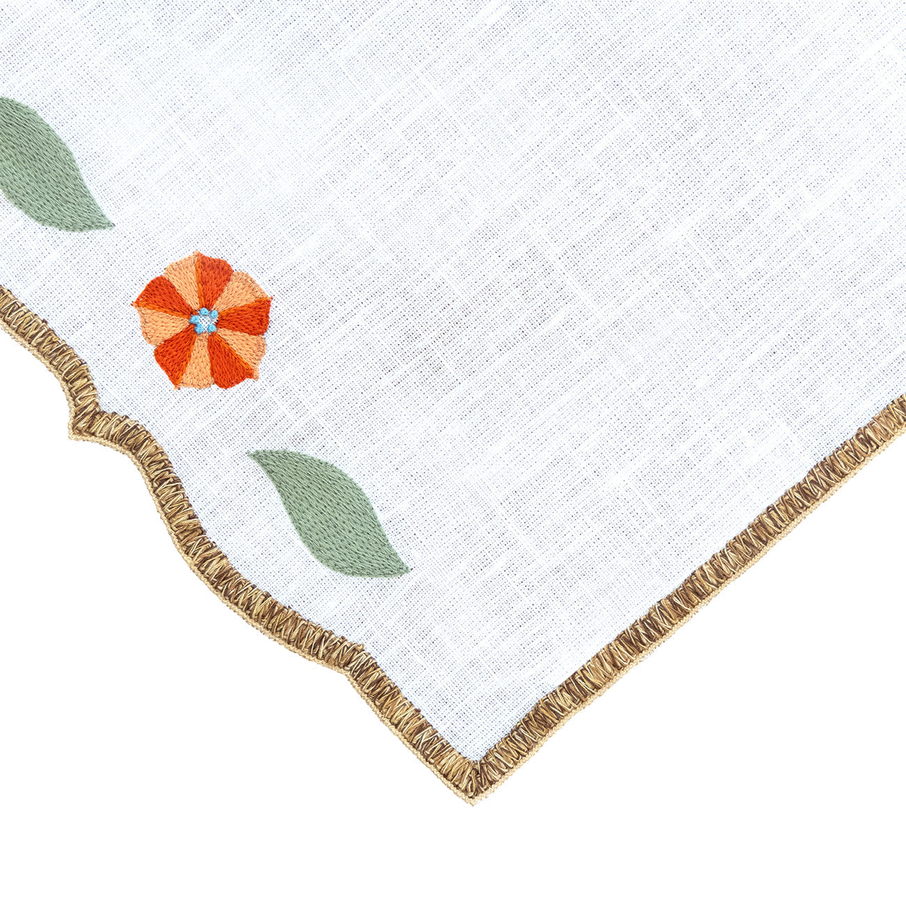 Hand Embroidered Heirloom Petals Napkins 18" x 18"  (Set of 4)