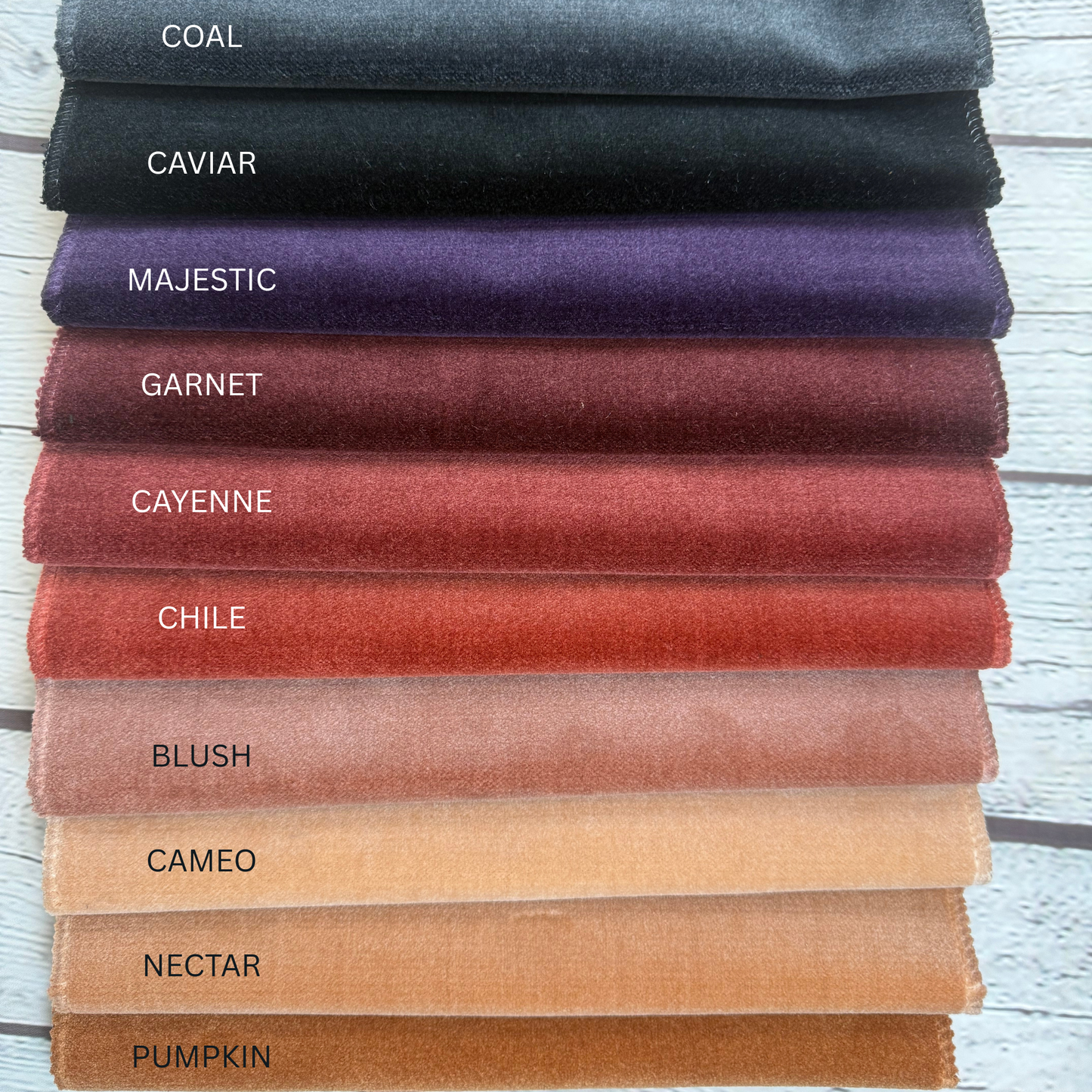 DEVERAUX - WOVEN PREMIUM LUXURY SOFT PLAIN VELVET UPHOLSTERY FABRIC BY THE YARD