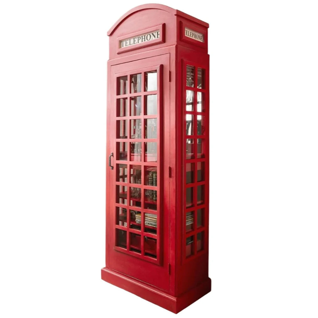 Dovreth Wood Red Bar Storage Cabinet