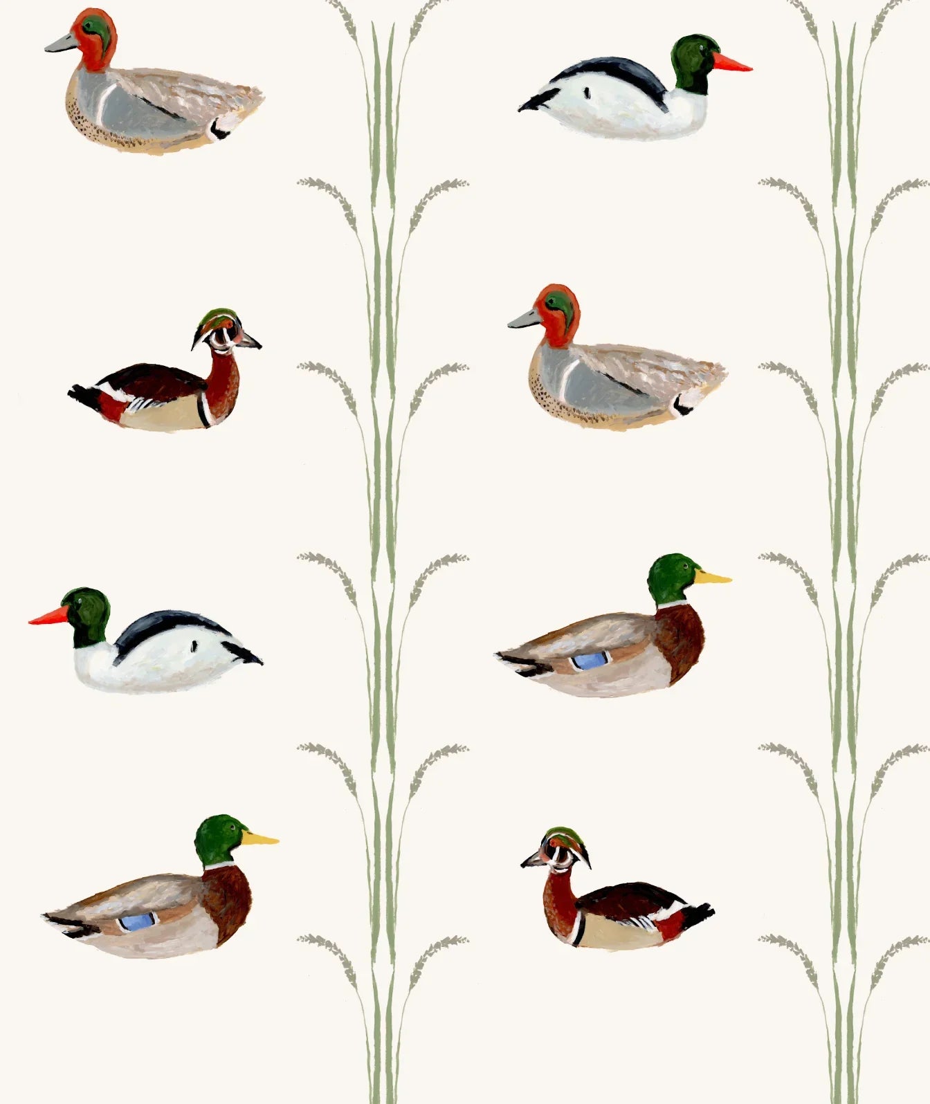 Ducks for Nicholas in Cream- Fabric