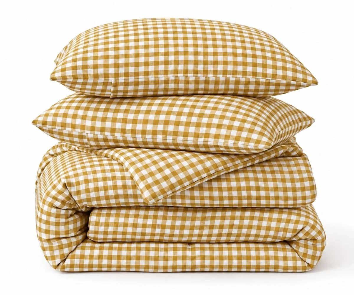 The Greenfield Gingham Linen Duvet Set
